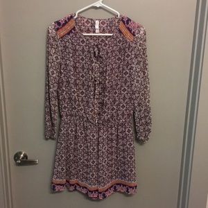 Xhilaration Printed Button Up Romper